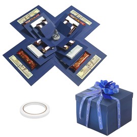 PARFCO Birthday Gift Box, 5 Layers Gift Box, Explosion Box with Ribbon and Bow, Creative Explosion Box Birthday, for Birthdays, Weddings, Valentine's Day