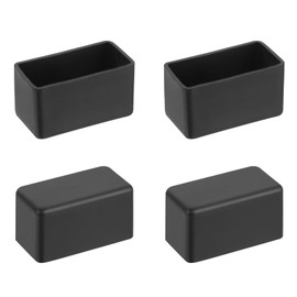 uxcell 4Pcs Rectangle Chair Leg Floor Protectors, 1" x 2" PVC Table Chair Leg Cover to Protect Wood Tile Floors Pads Furniture Leg Caps Non-Slip Reduce Noise, Black
