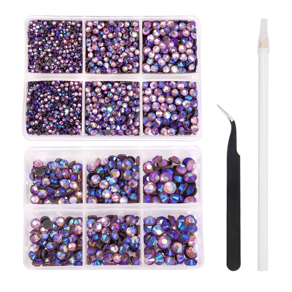 Nibiru 6616pcs Hotfix Rhinestones 5 Mixed Sizes FlatBack Crystal Rhinestones
