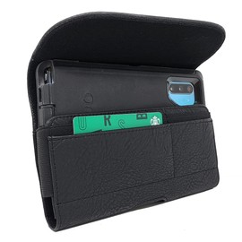 AIScell Wallet Case Belt Clip Holster for Moto G Play (2024) (2023), Moto G 5G (2024), G Power 5G (2024)(2023),G Stylus 5G (2024)(2023),Moto G Pure,Black Pebbled Leather Pouch Case (Fit Cover on)