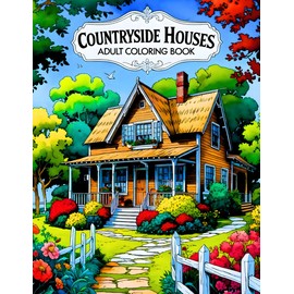 Countryside Houses Adult Coloring Book: Includes 38 Tranquil Illustrations of Rustic Farmhouses, Country Cottages, and Scenic Landscapes. A Great ... Mindful Coloring and Rural Life Enthusiasts.