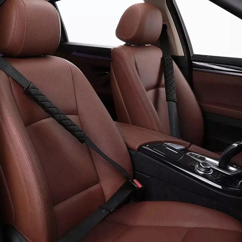 4 Pcs Almohadillas Para Cinturón De Seguridad De Automóvil Negro