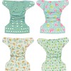 Littles and Bloomz FLP2-0401 Reusable Nappy Standard Popper, 4 Nappies