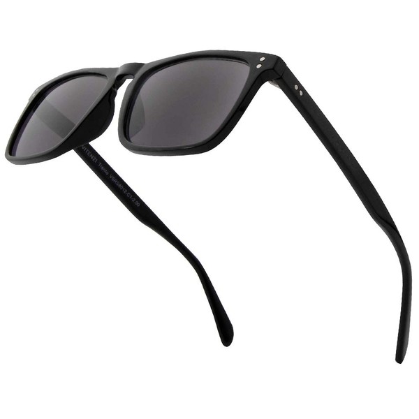 VITENZI Sunglasses with Readers for Men and Women Designer Reading Sun Tinted Glasses with Full Readers - Trento in Black 1.50