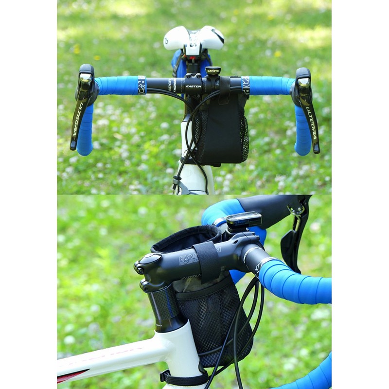 POTA BIKE Stem Side Pouch Bicycle Handle Pouch/Drink Holder (Gray)