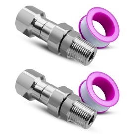 ULZOZN 3/8" NPT High Pressure Washer Swivel Fittings, Stainless Steel 360 Degree Flexible Swivel Joint, 2Pcs Anti Twist 3/8" Male to Female Adapter for Power Washer Gun & Hose, 4500 PSI