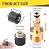 2Pack High Pressure Washer Adapter, M22 14mm Brass Quick Connect