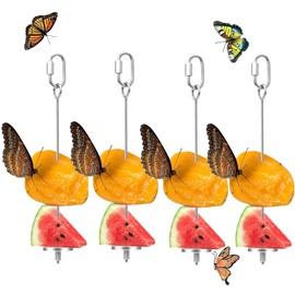 4Pcs Butterfly Feeders for Outdoors, Outside Bird Fruit Holder, Hangable Butterfly Feeder Stand for Garden, Backyard