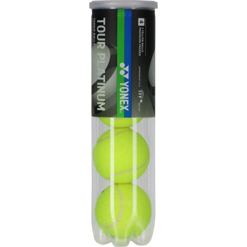 YONEX TB-TPL4 Tennis Balls, Tour Platinum, 4 Balls, 1 Can,