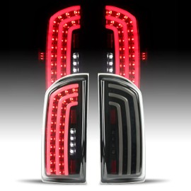HECASA LED Tail Light Compatible with 2007-2008 Dodge Ram 1500 2007-2009 Dodge Ram 2500 3500 LED Tube Bar Rear Signal Brake Lamp Taillights Smoke Lens Black Housing Left & Right