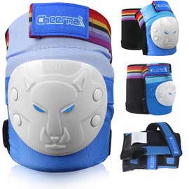 Inline Pads Set for Children from 3 to 18 Years - 6 in 1 Professional Protective Equipment Set with 2 Knee Pads, 2 Elbow Pads and 2 Wrist Guards, Ideal for Skateboarding, Scooter, Skiing or Cycling.