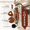 Outdoor Coffee Flag with Pole Kit – 42x12 Inch Double-Sided