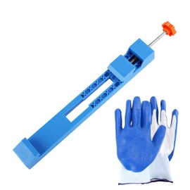 Lyreh Adjustable Cutting Machine Guide, Plastic Circular Saw Milling Guide with Gloves Blue Electric Circular Saw Milling Positioning Clamp for Cutting Tasks