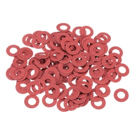 sourcing map 220 Pcs M5 Fiber Flat Washers, Insulation Plain Washer 5mm ID 10mm OD 0.5mm Thick Red Steel Paper Gaskets for Machinery Fastener Plumbing General Repair