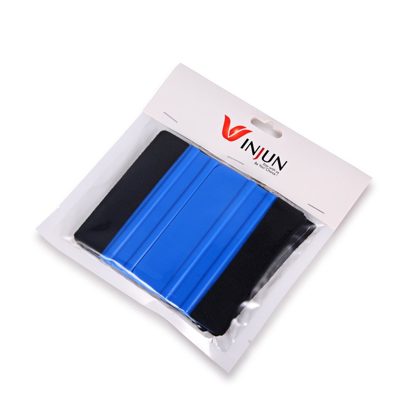Winjun 2 Pack Blue Professional Felt Edge Squeegee Plastic scraper