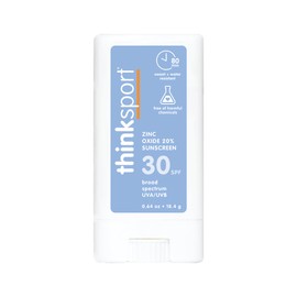 THINK Thinksport SPF 30 Face & Body Mineral Sunscreen Stick C Safe, Natural, Water Resistant Sun Cream C Vegan, Reef Friendly UVA/UVB Sun Protection for Sports & Active Use, 0.64oz
