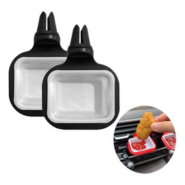 Chip Dip Sets, Car Car Air Vent Clip Sauce Holder Portable Sauce Cup Holder Sauce Dip Clip Car Sauce Holder, 2Pcs Sauce Holder for (Black)