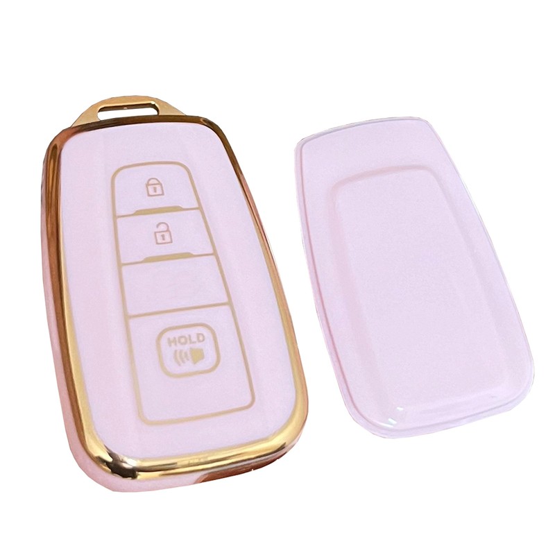 QIXIUBIA Pink for Toyota Key Fob Cover with Keychain Fits