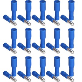 Ruidee 100pcs 16-14 AWG Insulated Male/Female Bullet Connector Electrical Bullet Butt Terminals Quick Splice Wire Crimp Connectors（Blue/UPZL)