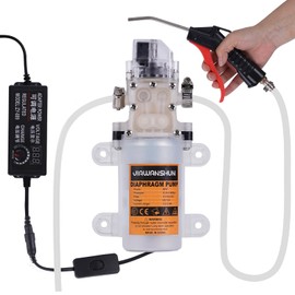 110V Electric Wine Transfer Pump with Flow Control & Auto Start-Stop, Includes Food-Grade Liquid injection Gun & PVC Hose - for Wine Brewing/Car Urea/Edible Oil Transfer