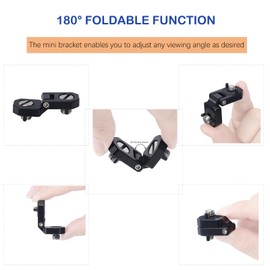 NICEYRIG Mini Right-Angle Plate L-shaped Mounting Bracket up to 180° Adjustment for ARRI Thread Mount, Functional Video Rig Adapter for Wireless Mic Receiver