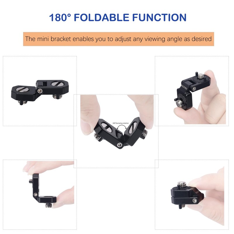 NICEYRIG Mini Right-Angle Plate L-shaped Mounting Bracket up to 180°