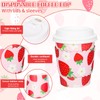 FYSUIMU 50Pcs 8Oz Strawberry Disposable Coffee Cups with Lids and