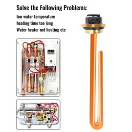 NTSUMI HE 55220 Water Heater Element Fit for EcoSmart ECO POU 6 ECO 8 ECO 11 Eemax Rheem RTEX-13 Richmond RMTEX-06 Smart Electric Tankless Water, Heating Element Replacement 5.5KW 220V/ 6KW 240V