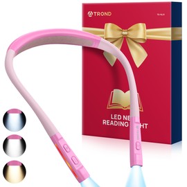 TROND LED Neck Reading Light, 3 Color 3 Brightness Book Light for Reading in Bed, 1000mAh Rechargeable Lamp, Flexible Arm with Outdoor Warning Lamp, Eye-Caring for Crochet, Travel, Book Lovers Gifts