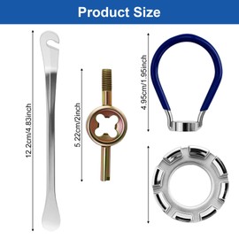 JRSHIRLEYLTD Bicycle spoke wrench made of steel, 8-way nipple tensioner, bicycle tool 6 sizes 10-15, for bicycle wheel centring, with bike tyre lever and valve key