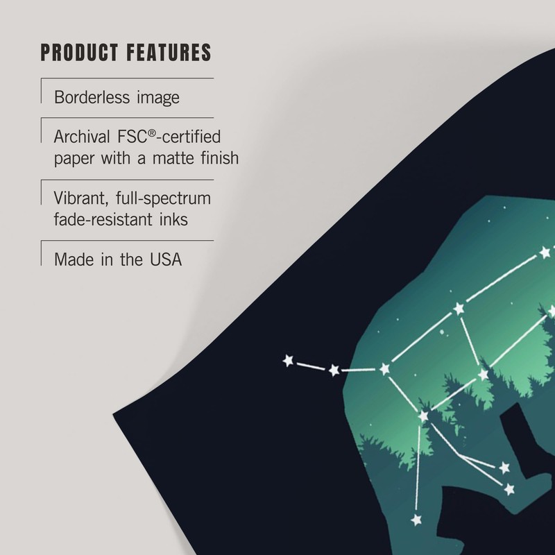 Lantern Press 36x54 Inch Giclee Print, Ursa Major, Constellation Silhouette