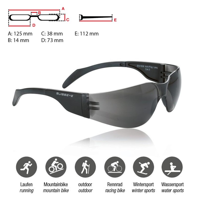 Swiss Eye Unisex Sportbrille Outbreak S, smoke, 129mm