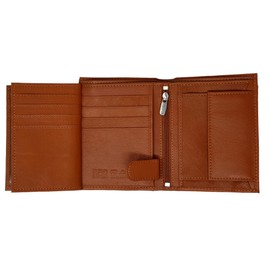 Soft Genuine Leather Wallets for Men | RFID Blocking Card Holder | Coin Pocket Bifold Purse Wallet | 3 Id Display Pockets | 2 Zipped Pouches - Art 503 (Tan)