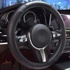DONWELL For Toyota Car Steering Wheel Cover Carbon Black Leather