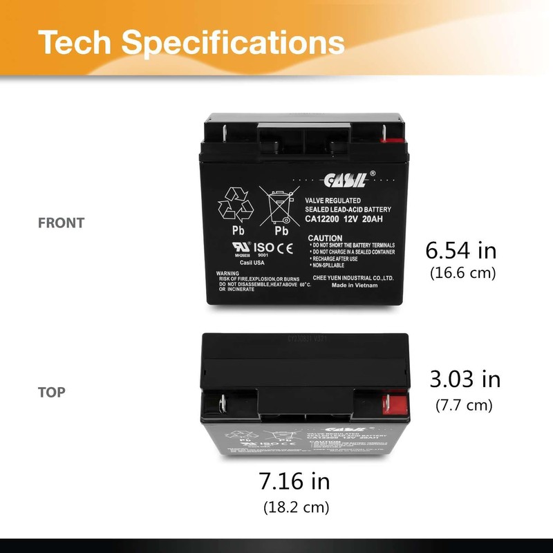 Casil 12V 20AH Battery Sealed Lead Acid AGM Rechargeable Deep