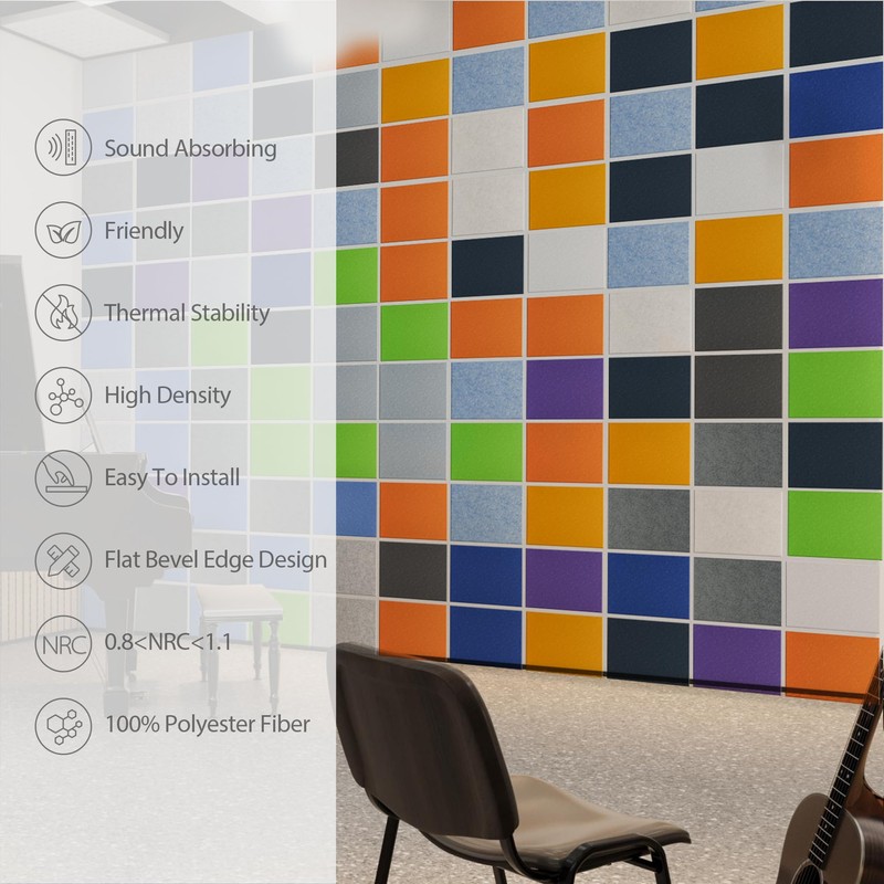Amantech 12 Pack Acoustic Panels Self Adhesive Sound Proof Foam,