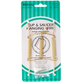 Bard's Gold-Toned Wall Mountable Tension Cup and Saucer Hanger, 8" H x 2.75" W x 1" D