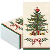100Pcs Christmas Guest Napkins Retro Xmas Tree Disposable Paper Napkin