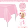 PLULON 4 Pcs Pink Tablecloths Plastic Disposable Table Cover for