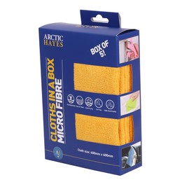 Arctic Hayes Microfibre Cloths, All Purpose Cleaning Microfibre Towels, Box of 5, Yellow