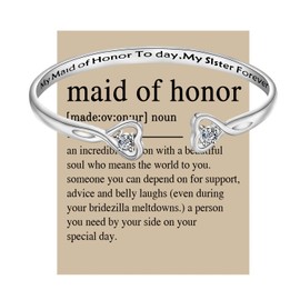 KUIYAI Wedding Party Gift Maid of Honor Bracelet Bridal Shower Gifts Bridesmaid Gift from Bride BFF Gift (Maid of Honor br)