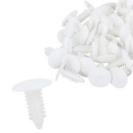 A ABSOPRO 7mm Hole Dia Bolt Rivets Bumper Clips Plastic White(Set of 40)