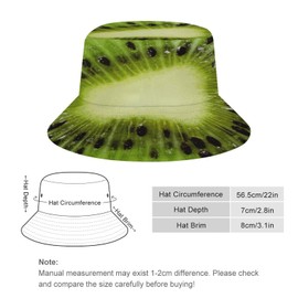 Fruits Kiwi Bucket Hat for Men Women Funny Food Summer Beach Fishing Packable Outdoor Sun Fisherman Hat Fashion Retro