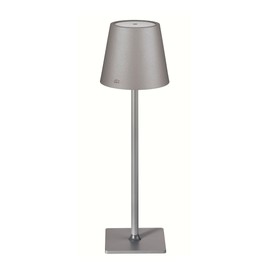 Cilio Sole LED Table Lamp with Touch Sensor, Dimmable with Memory Function, Up to 13 Hours of Lighting Time, for Indoor and Outdoor Use, Metal/Plastic, 13.75" H, 4.25" Diameter, Gray
