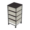4-Tier Non-Woven Storage Rack, Adjustable Garage Shelving Metal Shelving Unit,
