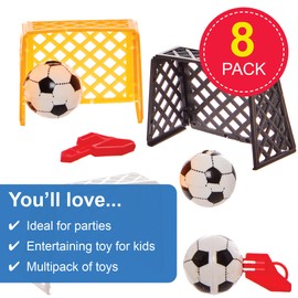 Baker Ross FN210 Football Goal Set - Pack of 8, Small Football Toys, Football Party Bag Fillers