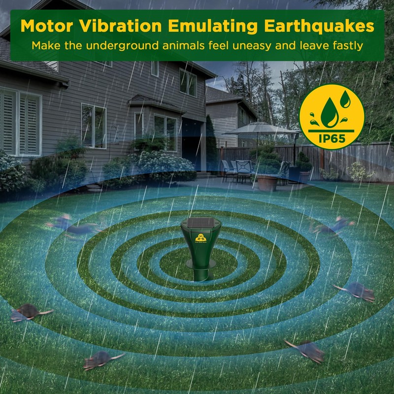 Mole Repellent Solar Powered 8 Pack, Snake Vole Repellent Outdoor,