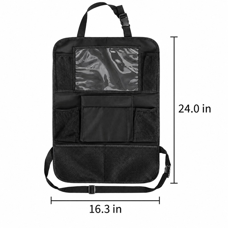 Car Backseat Organizer for Travel – Foldable Storage Pockets with
