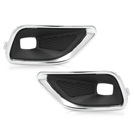 CROSSDESIGN Pair Front Bumper Fog Light Lamp Covers Bezel Chrome Compatible with Jeep Cherokee 2019-2020