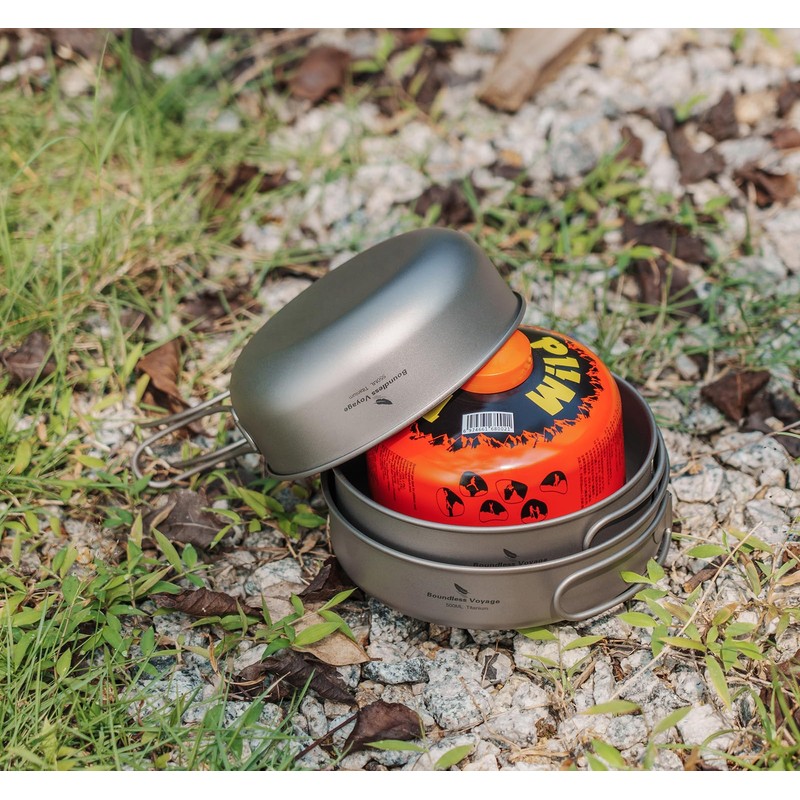Boundless Voyage Outdoor Ultralight 3PCS Titanium Bowl Set Camping Cookware